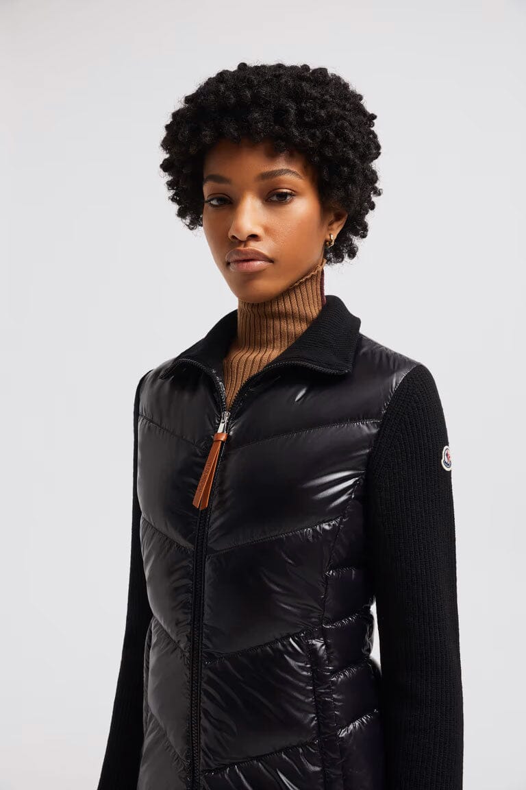 Women's Padded Wool Zip-Up Cardigan