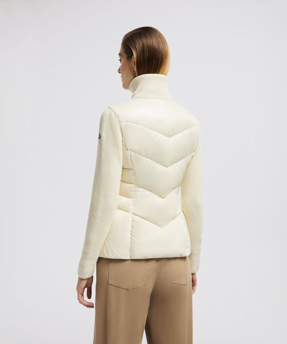 Women's Padded Wool Zip-Up Cardigan