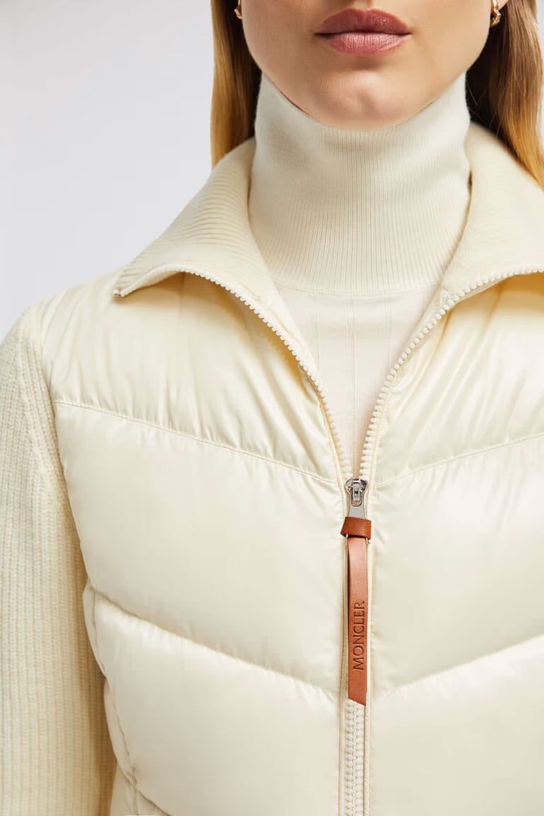 Women's Padded Wool Zip-Up Cardigan