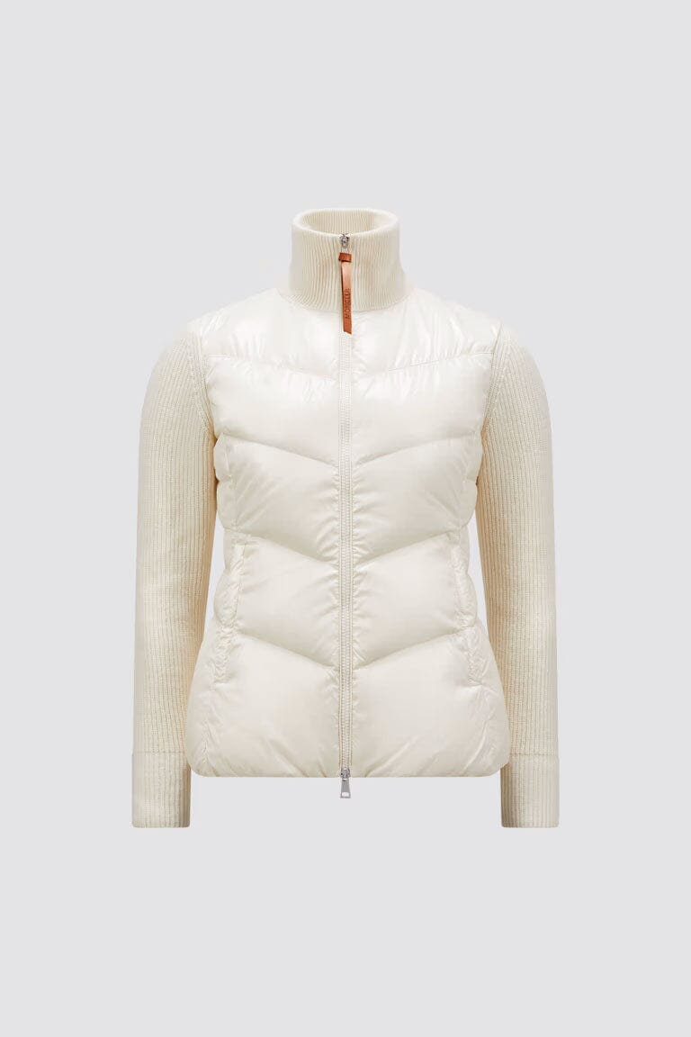 Women's Padded Wool Zip-Up Cardigan