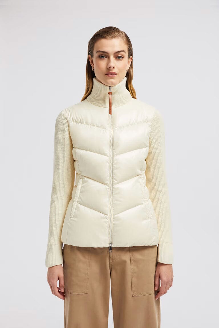 Women's Padded Wool Zip-Up Cardigan