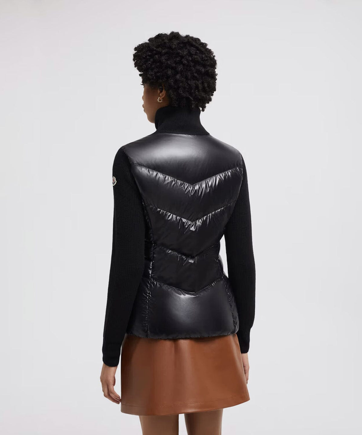 Women's Padded Wool Zip-Up Cardigan