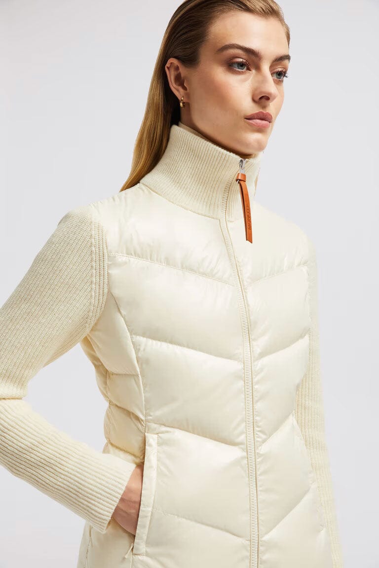 Women's Padded Wool Zip-Up Cardigan