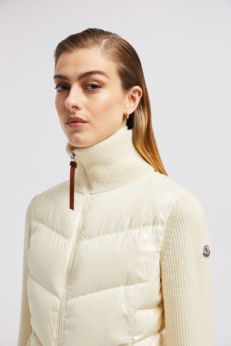 Women's Padded Wool Zip-Up Cardigan