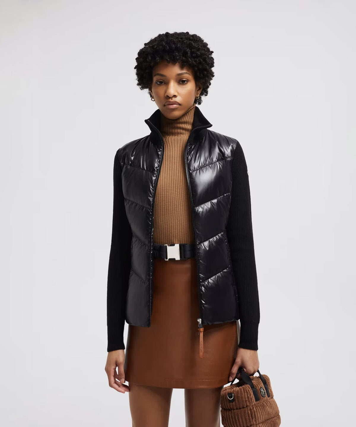 Women's Padded Wool Zip-Up Cardigan