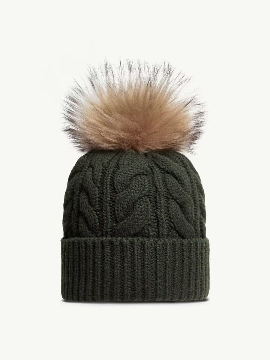 Wool & Cashmere Beanie with Pom Pom