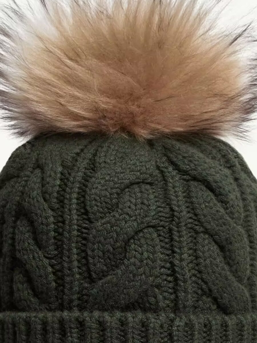 Wool & Cashmere Beanie with Pom Pom