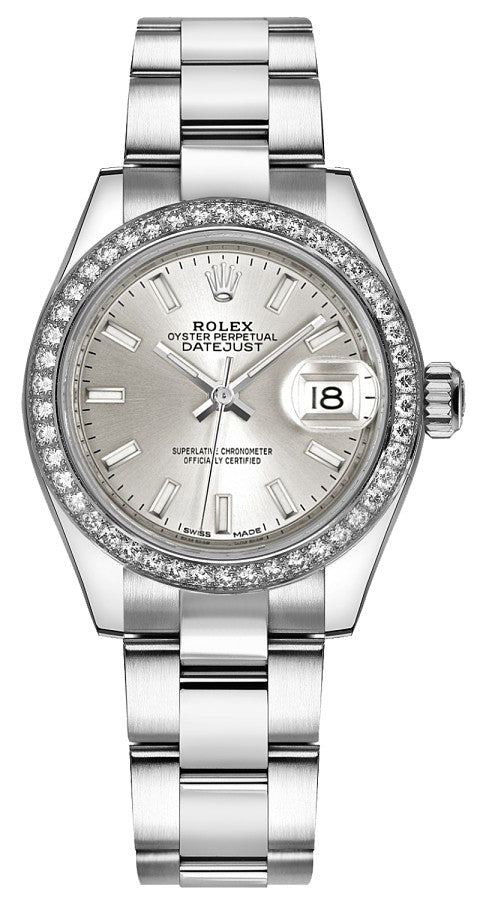 Rolex Lady-Datejust 28 Silver Dial Watch 279384RBR-0008