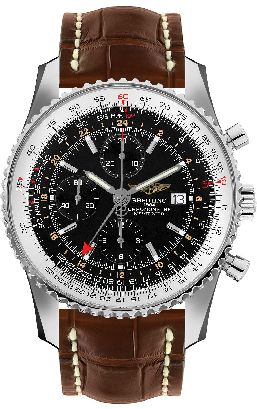 Breitling Navitimer 1 Black Dial GMT Men's Watch A2432212/B726-756P