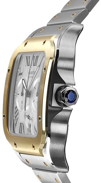 Cartier Santos De Cartier Chronograph Gold & Steel Men's Watch W2SA0008
