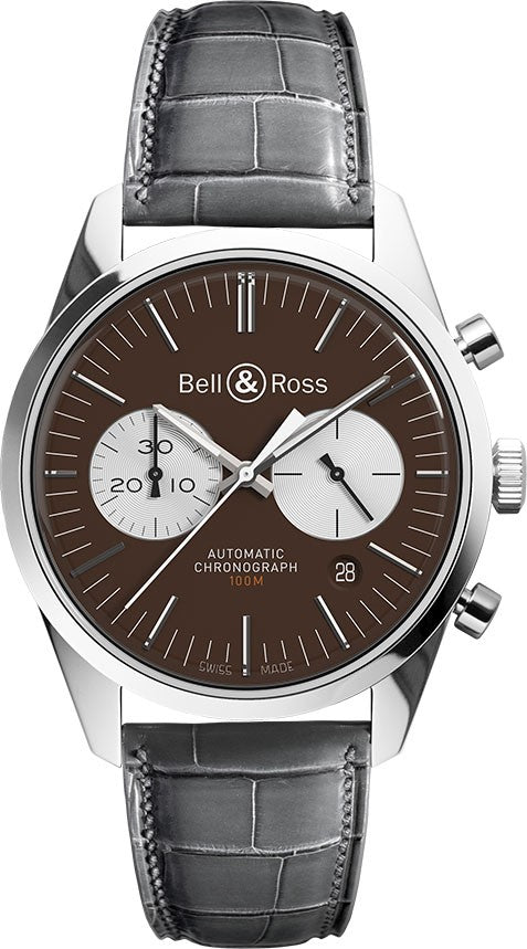 Bell & Ross Vintage Officer #1 of 500 Limited Edition Men's Watch BRG126-BRN-ST/SCR2