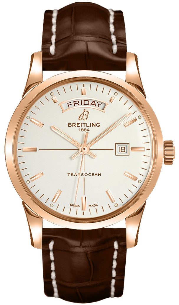 Breitling Transocean Day Date Mercury Silver Dial Men's Watch R4531012/G752-737P