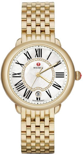 Michele Serein Mid Gold Diamond Dial Women's Watch MWW21B000017