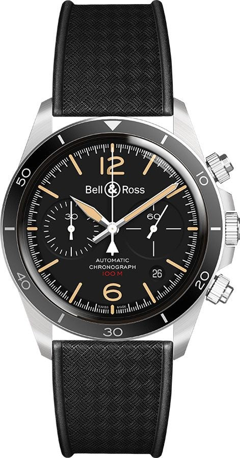 Bell & Ross Vintage Black Dial Men's Watch BRV294-HER-ST/SRB