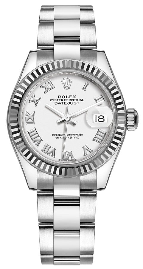 Rolex Lady-Datejust 28 White Roman Numeral Dial Women's Watch 279174-0020