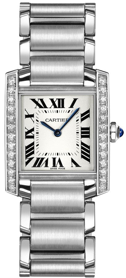Cartier Tank Francaise Diamond Stainless Steel Women's Watch W4TA0009