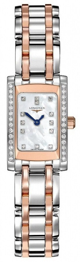 Longines DolceVita Rose Gold Steel Diamond Women's Watch L5.158.5.89.7