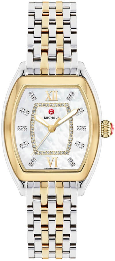 Michele Releve Diamond Yellow Gold & Steel Women's Watch MWW19B000004