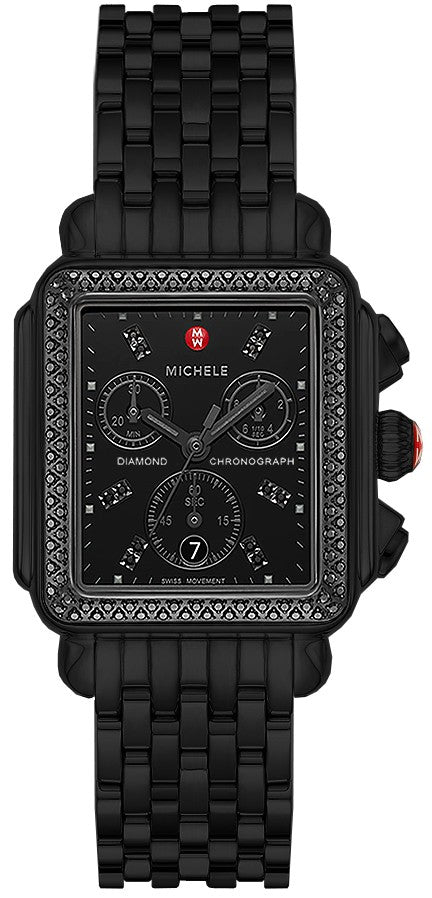 Michele Deco Noir Diamond Black Steel Women's Watch MWW06A000786