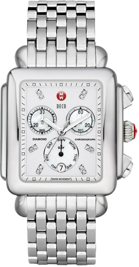 Michele Deco XL Day Diamond Dial Women's Watch MWW06Z000012