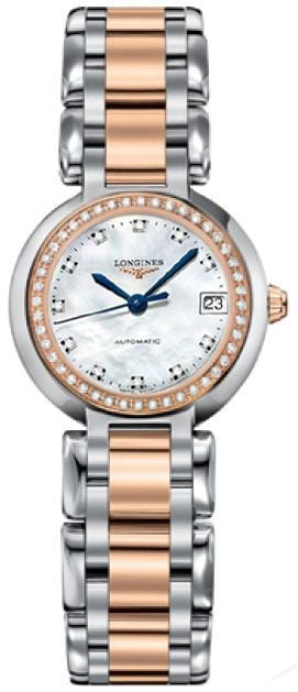 Longines PrimaLuna Steel & Rose Gold Diamonds Women's Watch L8.111.5.89.6