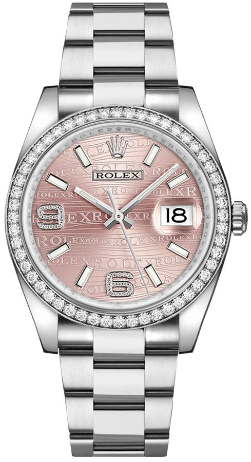 Rolex Datejust 36 Pink Dial Oyster Bracelet Watch 116244