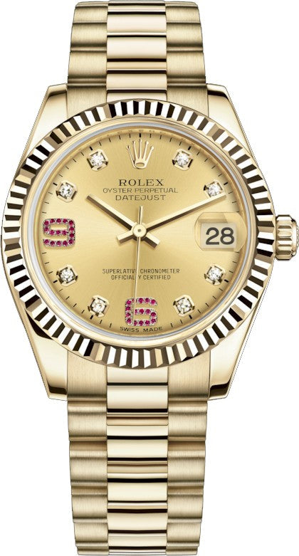 Rolex Datejust 31 Solid Gold Watch 178278-0127
