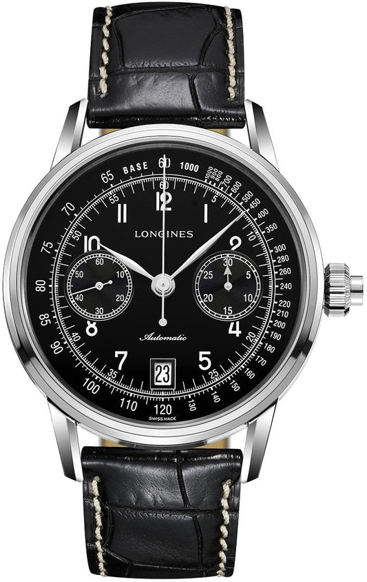Longines Heritage Column-Wheel Chronograph Black Dial Men's Watch L2.800.4.53.0