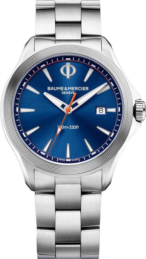 Baume & Mercier Clifton Blue Dial 42mm Steel Men's Sports Watch 10413