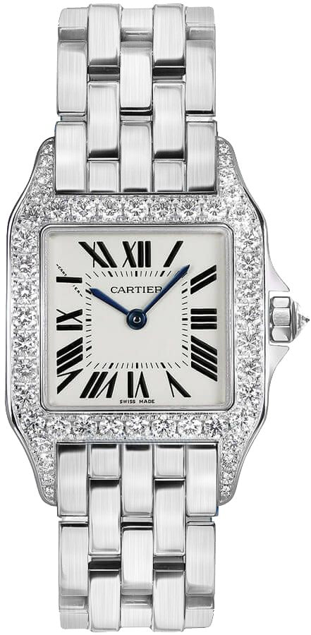 Cartier Santos Demoiselle Solid 18k White Gold Women's Watch WF9004Y8