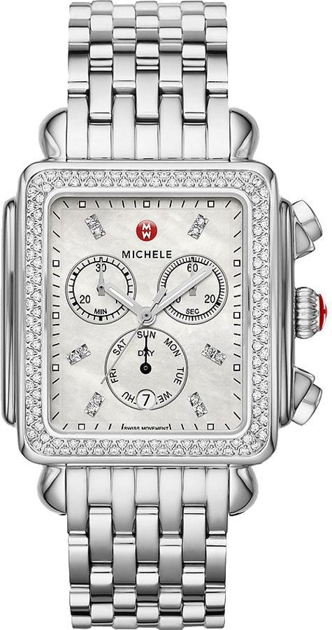 Michele Deco XL Stainless Steel Diamond Women's Watch MWW06Z000035