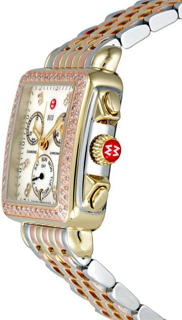 Michele Deco Diamond Tri-Tone Women's Watch MWW06P000077