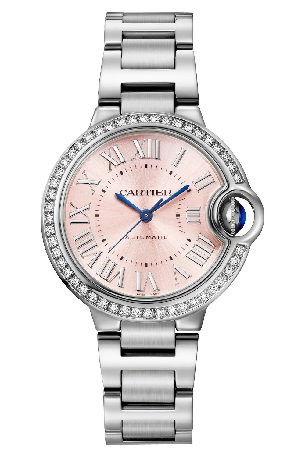 Cartier Ballon Bleu Pink Roman Dial Ladies Watch W4BB0037